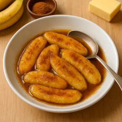 Banana caramelizada com canela