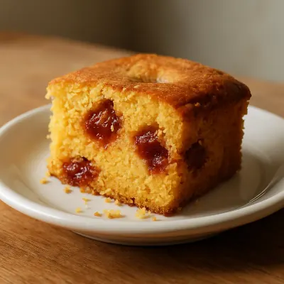 Bolo de fubá com goiabada